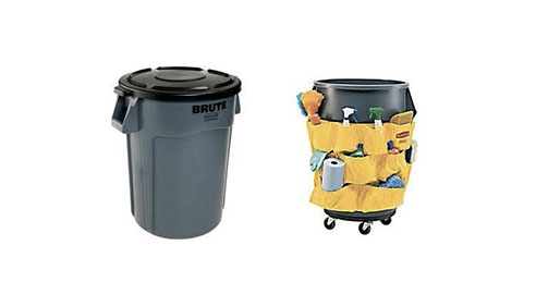 Two 44-gallon trash cans