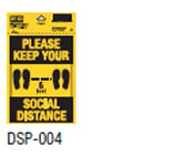 Yellow social distance signage
