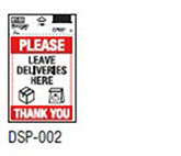 White and red office delivery sign