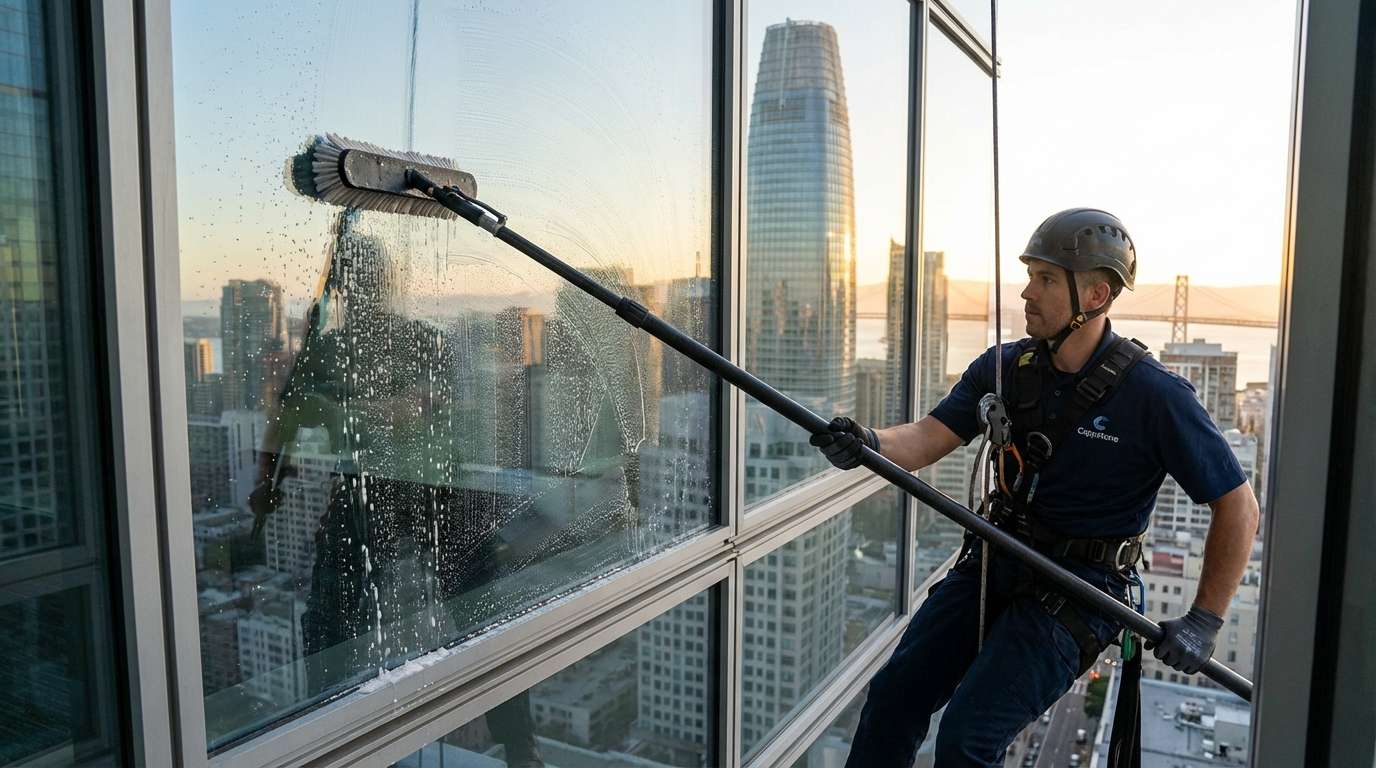 Specialized Cleaning Chemistry And Water-Fed Pole Technology